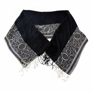 Elegant Geometric Circle Pashmina & Silk Blend Scarf